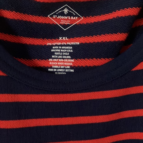 Cute Plus Size Summer Dress- Dark Blue & Red Stripes - Picture 3 of 4